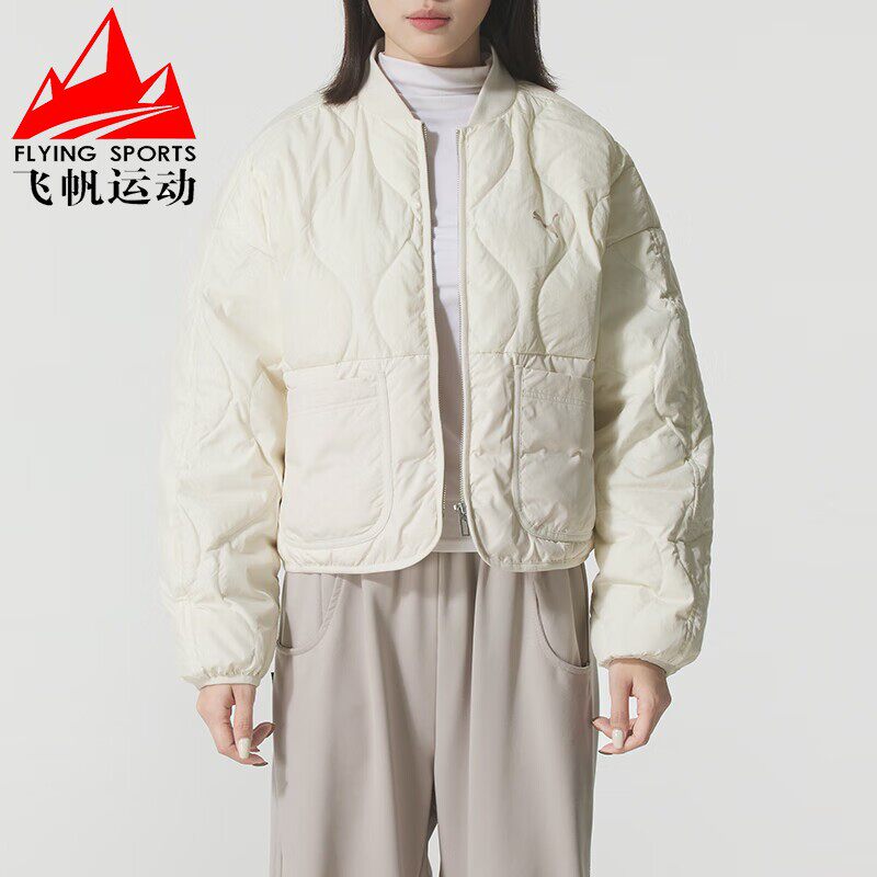 彪马羽绒服女款2025冬新款时尚轻薄保暖棒球领休闲外套 635502-87
