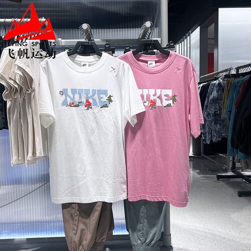 耐克女装2025夏时尚纯棉印花休闲运动圆领短袖T恤 IF0607-100-668
