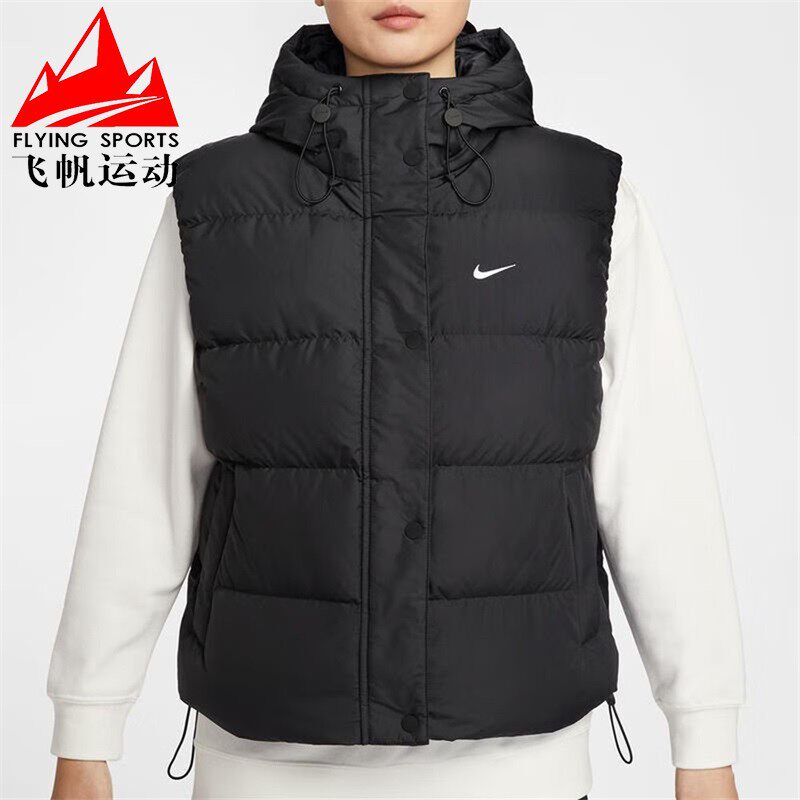 Nike耐克女装2025冬季款拒水保暖连帽运动羽绒马甲背心IH1010-010
