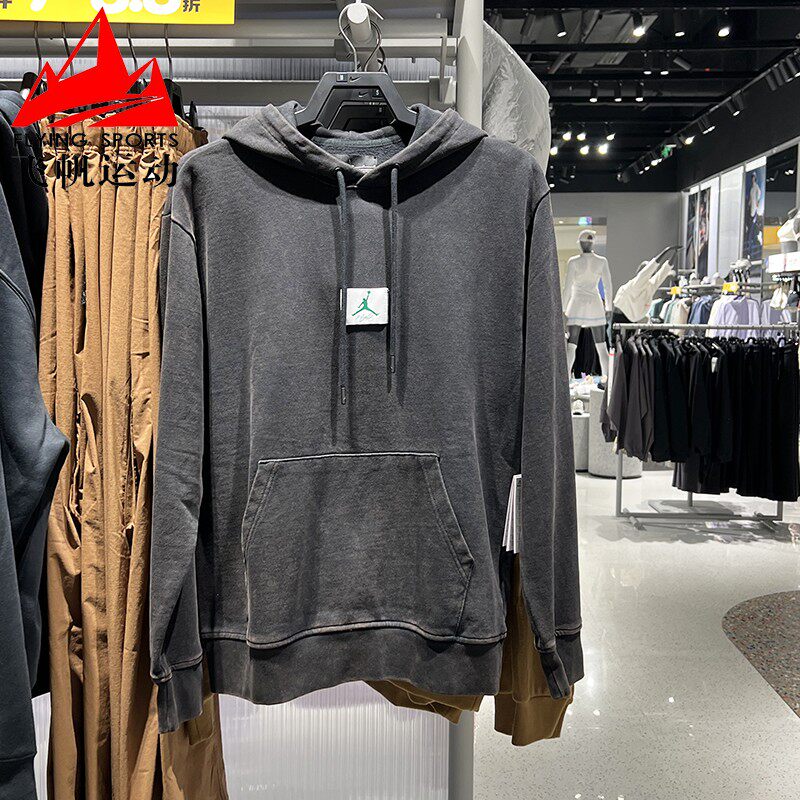 Nike耐克卫衣男装2025冬Jordan舒适薄绒套头运动连帽衫HM6389-010