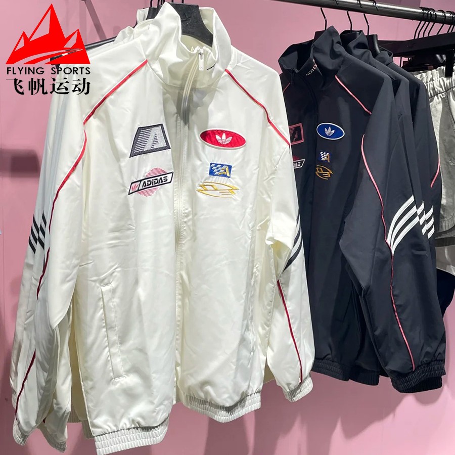 阿迪达斯女装2025秋新款足球风可拆卸梭织运动宽松夹克外套KG6677