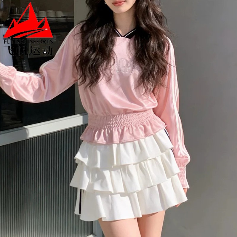 阿迪达斯三叶草女装2026春款宽松收腰上衣休闲运动长袖球衣KS2880