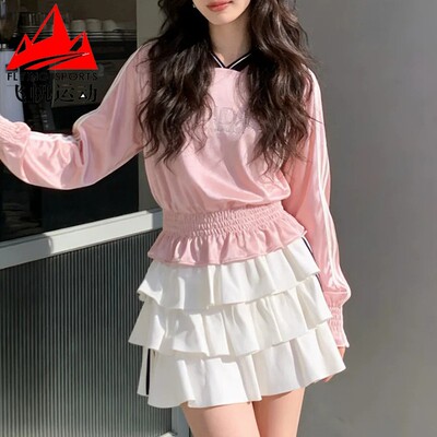 阿迪达斯三叶草女装2026春款宽松收腰上衣休闲运动长袖球衣KS2880