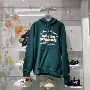 阿迪达斯三叶草男子2024春新款运动休闲时尚印花卫衣套头衫JE3486