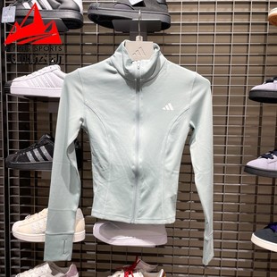 阿迪达斯女外套2026春款速干紧身高领健身训练休闲运动夹克KD9184