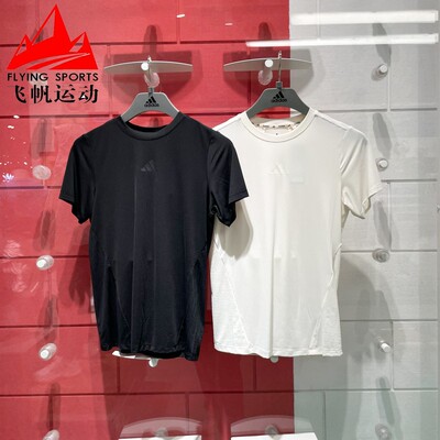 阿迪达斯女装2025夏季清风速干透气运动圆领短袖T恤JZ6282 JZ6281