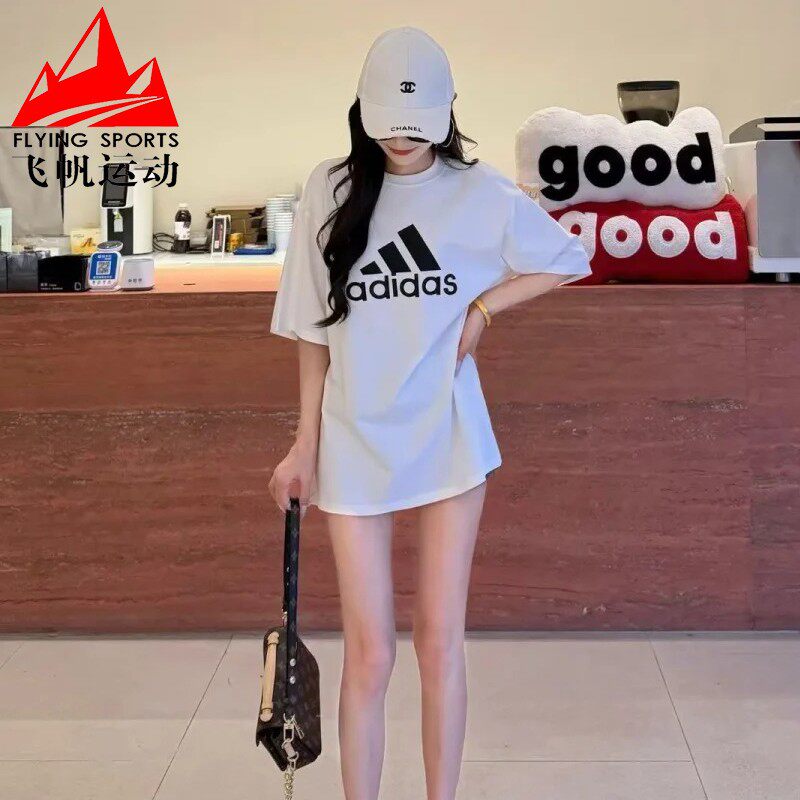 阿迪达斯女装2026夏经典款纯棉大logo舒适休闲运动短袖T恤 GL0649