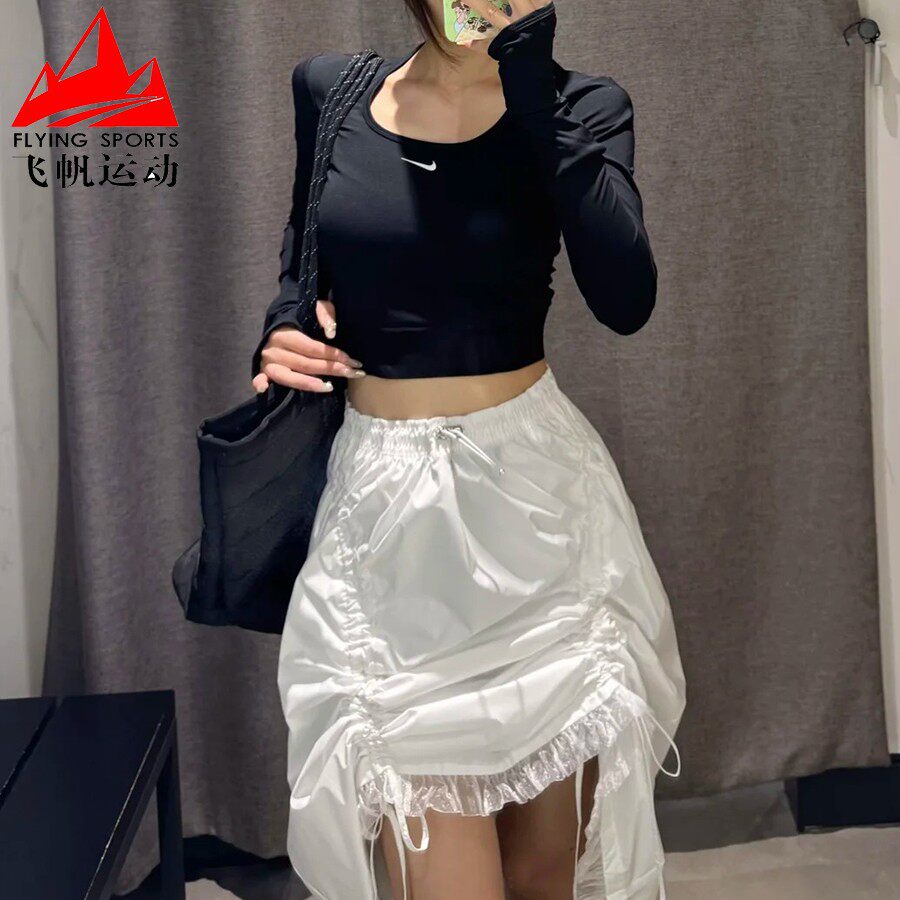 Nike耐克女装2025秋速干短款紧身训练运动长袖T恤上衣 HV9993-010