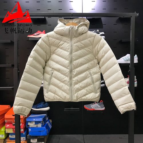 NIKE耐克女装2025冬季暖风轻薄拒水短款连帽羽绒服外套HV5106-072