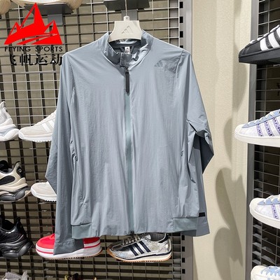 阿迪达斯男装外套2025秋新款梭织速干宽松立领运动训练夹克KC5819