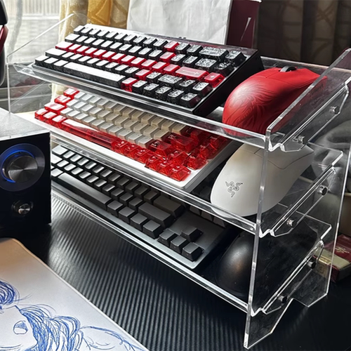 键盘展示架亚克力收纳架鼠标置物架文件桌面化妆品甲油胶游戏鼠标