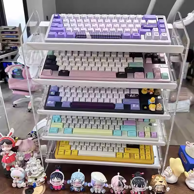 键盘展示架亚克力收纳架鼠标置物架文件桌面化妆品甲油胶游戏鼠标