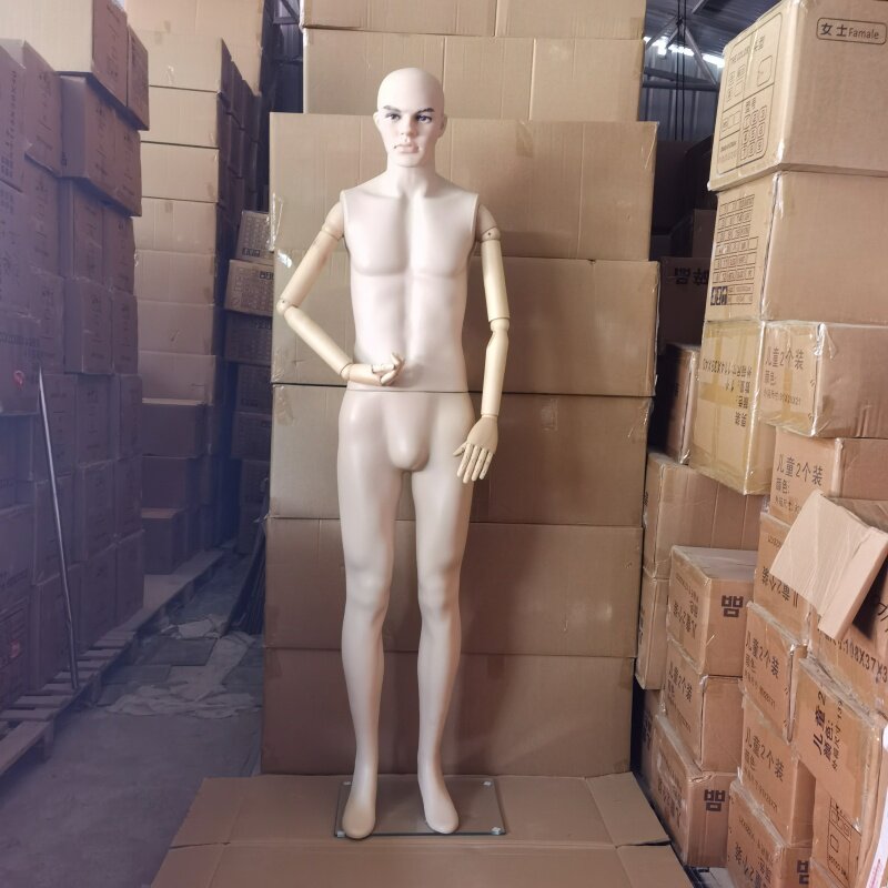 塑料男模特假人道具实木胳膊可调