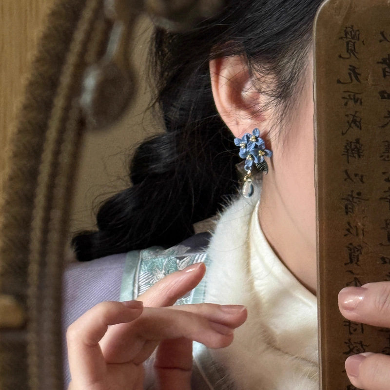 兰花|新中式民族风古风精致甜美可爱清新氛围感旗袍花朵耳坠耳饰