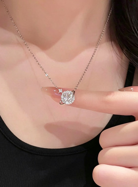 新款星球土星项链女 ins小众爱心环绕星球锁骨链百搭送女友礼物
