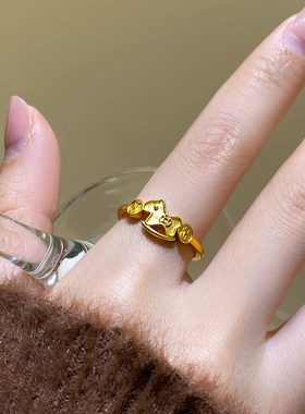 马上有钱小马戒指2026马年本命年高级感精致招财指环女百搭手饰品