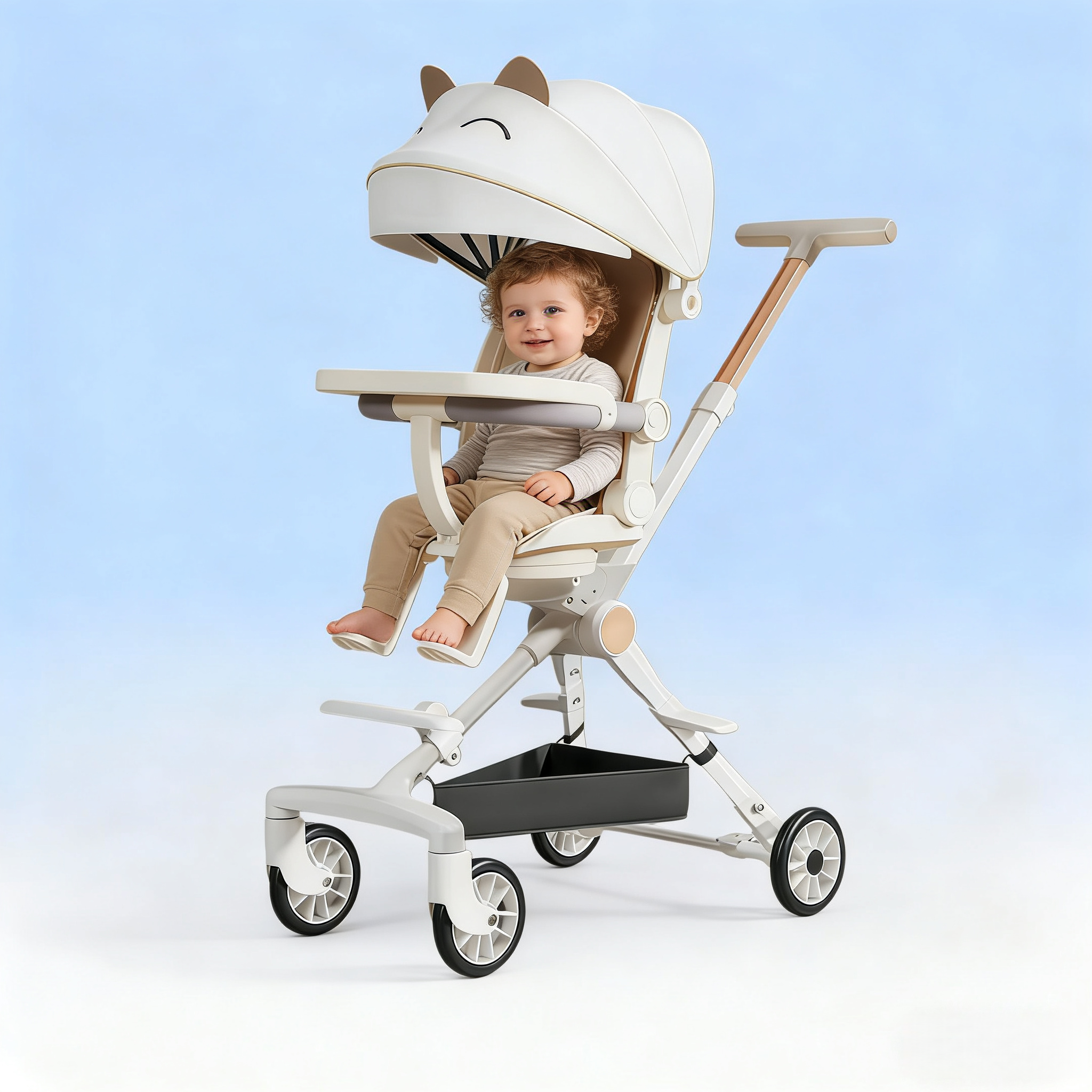 婴儿车推车可坐可躺0到3岁6岁遛娃神器轻便双向溜娃宝宝手推车