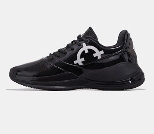 准者新款篮球裁判鞋 防滑耐磨 漆皮亮面 透气缓震 全黑超闪亮包邮