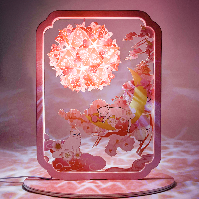 故宫桃花梦境diy纸雕灯文创小夜灯创意生日节日礼物送女生中秋节,节庆用品/礼品,文化创意纸雕灯,淘宝优惠券,粉丝福利购,淘宝优惠卷