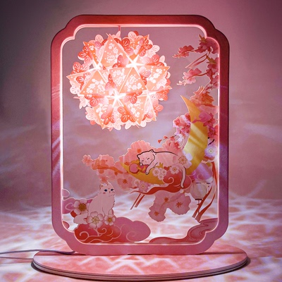 故宫桃花梦境diy纸雕灯