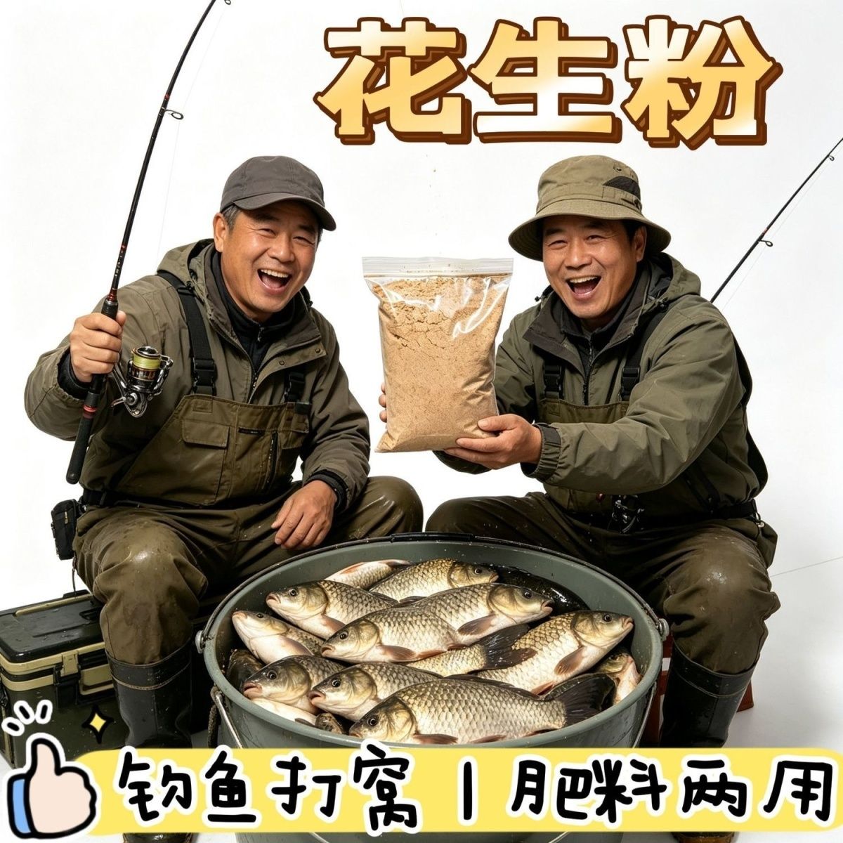 花生饼粉钓鱼饵料野钓鲫鱼鲤鱼草鱼饵料新鲜熟榨野钓鲮鱼打窝饲料