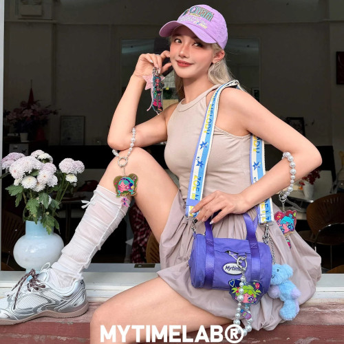 MYTIMELAB摩太潮玩小圆桶单肩包女时尚小众百搭少女风手提包