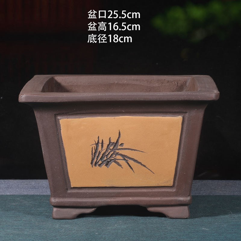 四方紫砂花盆特大号盆景花盆种树超大高花盆陶瓷花盆特价清仓包邮