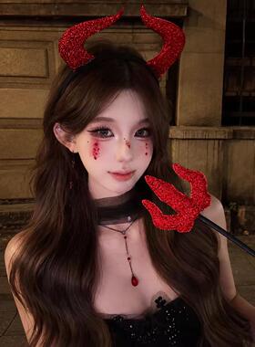 红色恶魔发箍套装万圣节