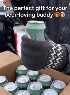 搞怪啤酒手套趣味针织易