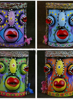 云南丽江民族风吞口彩绘特色木雕