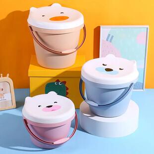 多功能手提洗澡可坐水桶塑料带盖加厚可坐钓鱼桶儿童凳玩具收纳桶