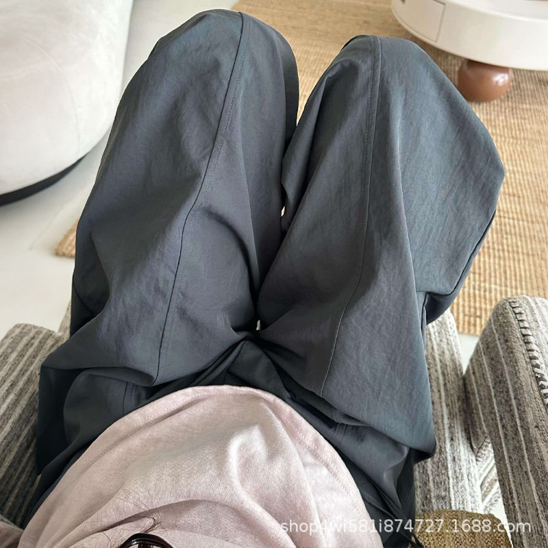 冰丝弯刀休闲裤夏季速干阔腿慵懒图片