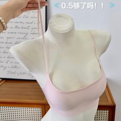 低领细肩带无痕内衣女夏季薄款半