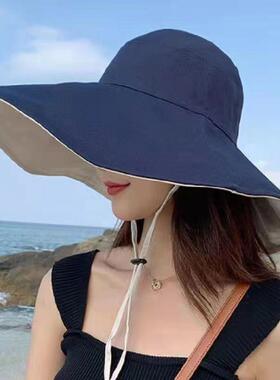 黑胶渔夫帽遮脸防晒帽子女夏
