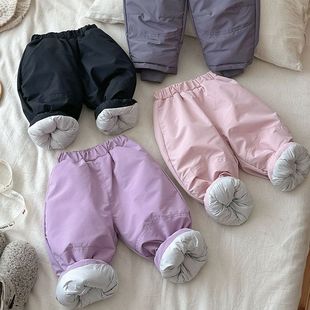 橘子家orange童装一条过冬女童加绒加棉裤子冬款2025新款加绒棉裤