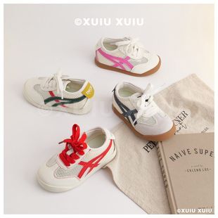 溫州鞋 XUIU 日系阿甘 兒童春夏透氣單網(wǎng)魔術(shù)貼復(fù)古機(jī)能薄底