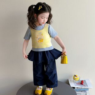 女童夏季套装2026新款儿童时髦洋气短袖两件套女宝超好看韩范夏装