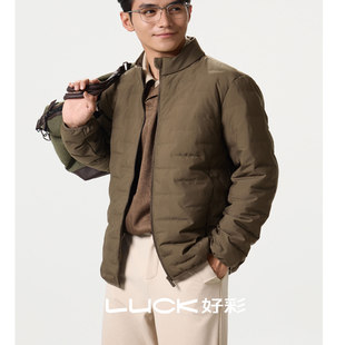 好彩H539 羊毛内穿外搭棉服 1绒咩咩无痕立领男夹克外套拉链开衫