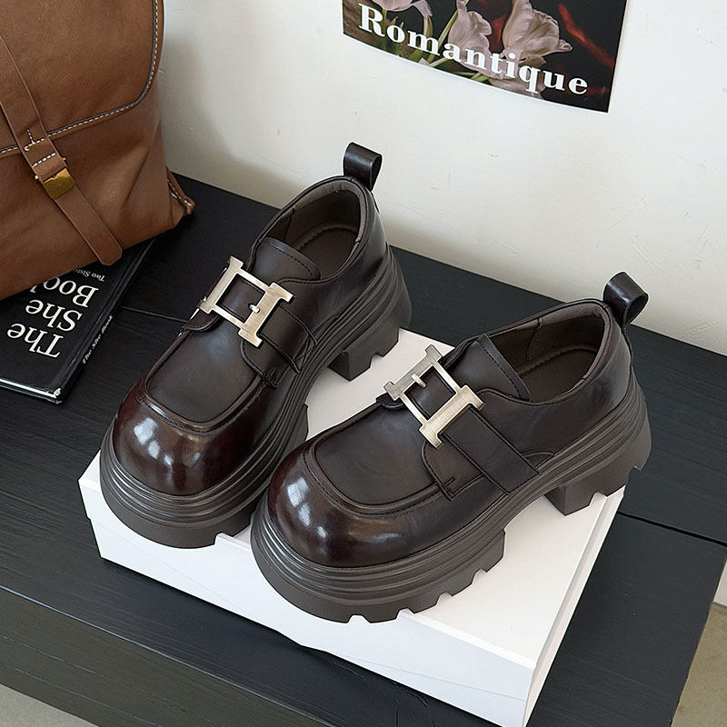 港风ulzzang乐福鞋女2026春季新款增高厚底鞋休闲女鞋高跟女单鞋,女鞋,老爹鞋,淘宝优惠券,粉丝福利购,淘宝优惠卷