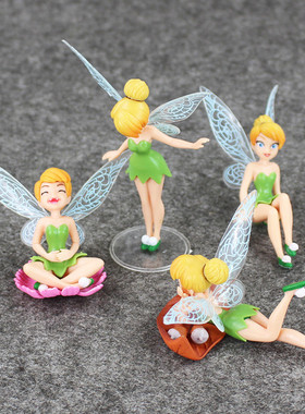 精灵公主4款花仙子 Tinker Bell 手办玩具奇妙仙子装饰蛋糕摆件