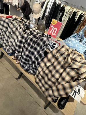 日本限定设计款格子暗扣戴帽开衫三折秒不退不换