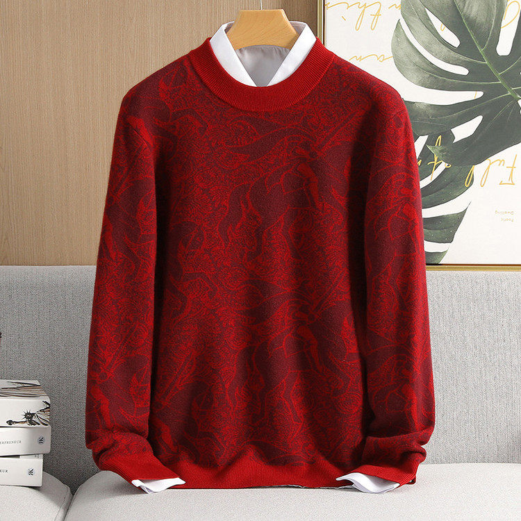 普通毛线圆领标准青春活力风套头针织衫/毛衣