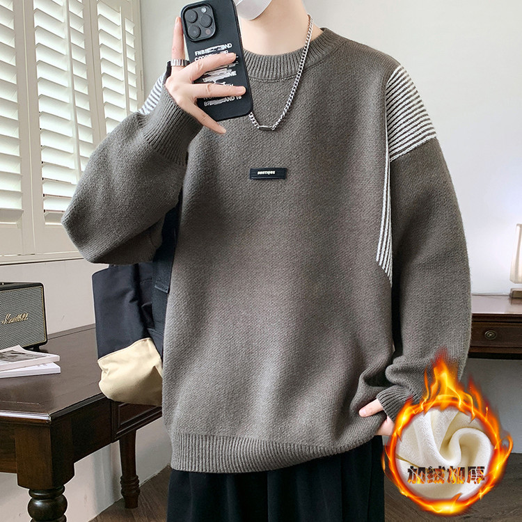 圆领青春活力风套头青年不易变形针织衫/毛衣
