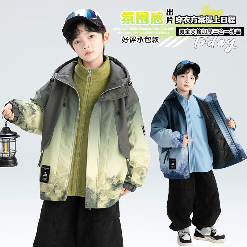 连帽(不可脱卸)常规款聚酯纤维拉链C类普通外套