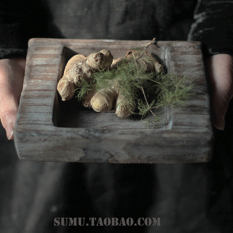 DI-HOME古董旧红木果盘复古实木盆桌面收纳盒 托盘杂物多功能木盒,收纳整理,桌面收纳盒,淘宝优惠券,粉丝福利购,淘宝优惠卷