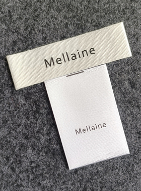 米白色纯棉领标配套白色丝带made in korea洗水标韩国印标签印唛