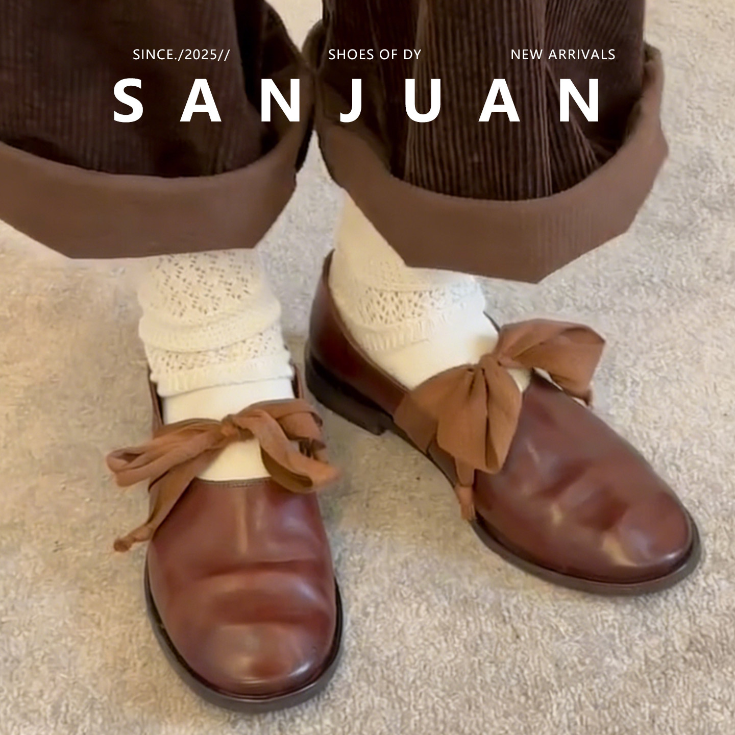 【三卷】小众设计文艺系带小皮鞋女复古百搭圆头低跟单鞋2026春季,女鞋,深口单鞋,淘宝优惠券,粉丝福利购,淘宝优惠卷