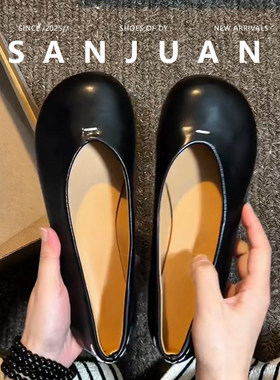 黑色圆头不累脚百搭平底鞋