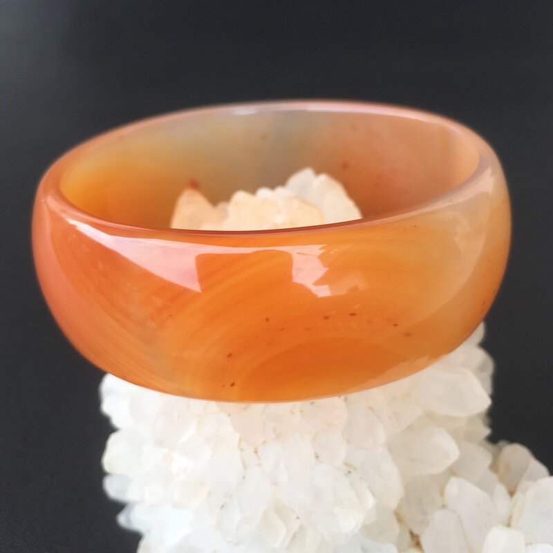 【玛瑙说】马料纯天然原色无烧红水草手镯宽版少女时尚百搭56.5mm