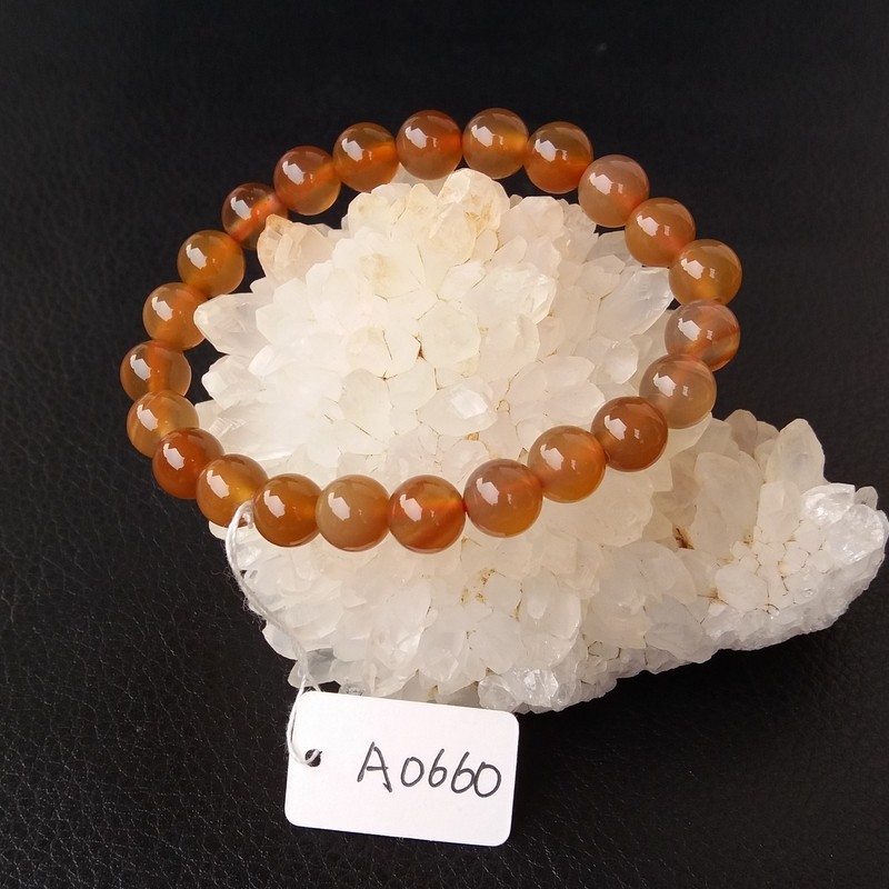 【玛瑙说】巴西纯天然原色无烧蜜糖色玛瑙手链女款手串圆珠8.3mm